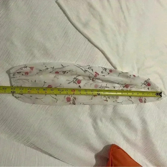 Sioni Milano White Knit Sweater With Sheer Sleeves- Sz. M Office Casual - Picture 5 of 7